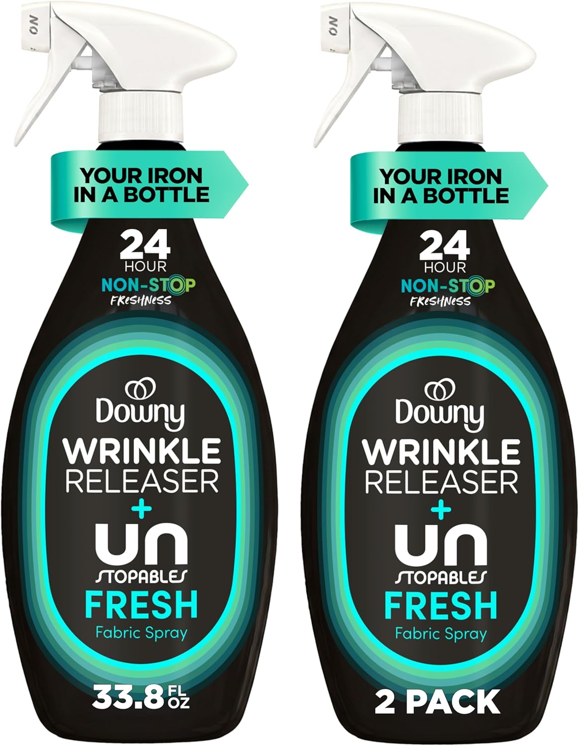 Downy_Wrinkle_Releaser_Spray,_All_In_One_Wrinkle_Release_Spray,_Odor_Eliminator,_Static_Remover,_Fabric_Refresher_&_Ironing_Aid_for_Clothes,_33.8_Fl_Oz_(Pack_of_2),_Unstopables_Fresh_Scent