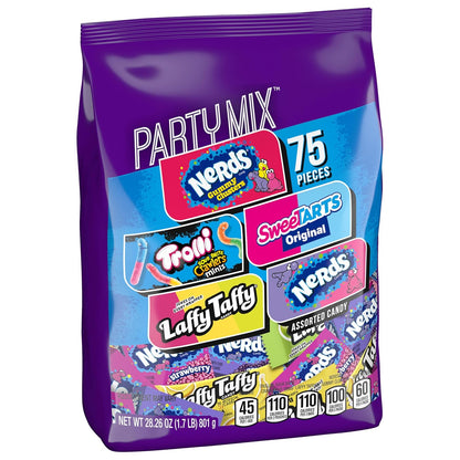 SweeTARTS_Variety_Party_Mix,_Individually_Wrapped_Assorted_Candy,_28.6_Ounce_(75_Count)