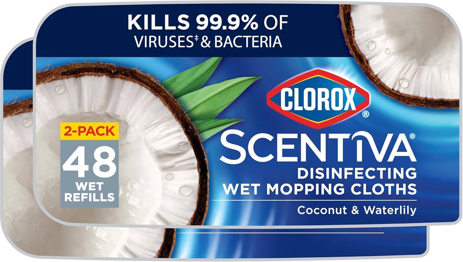 Clorox_Scentiva_Disinfecting_Wet_Mop_Pad,_Disposable_Mop_Heads,_Coconut_and_Waterlily,_2_Packs,_24_Wet_Refills_Per_Pack_(Package_May_Vary)