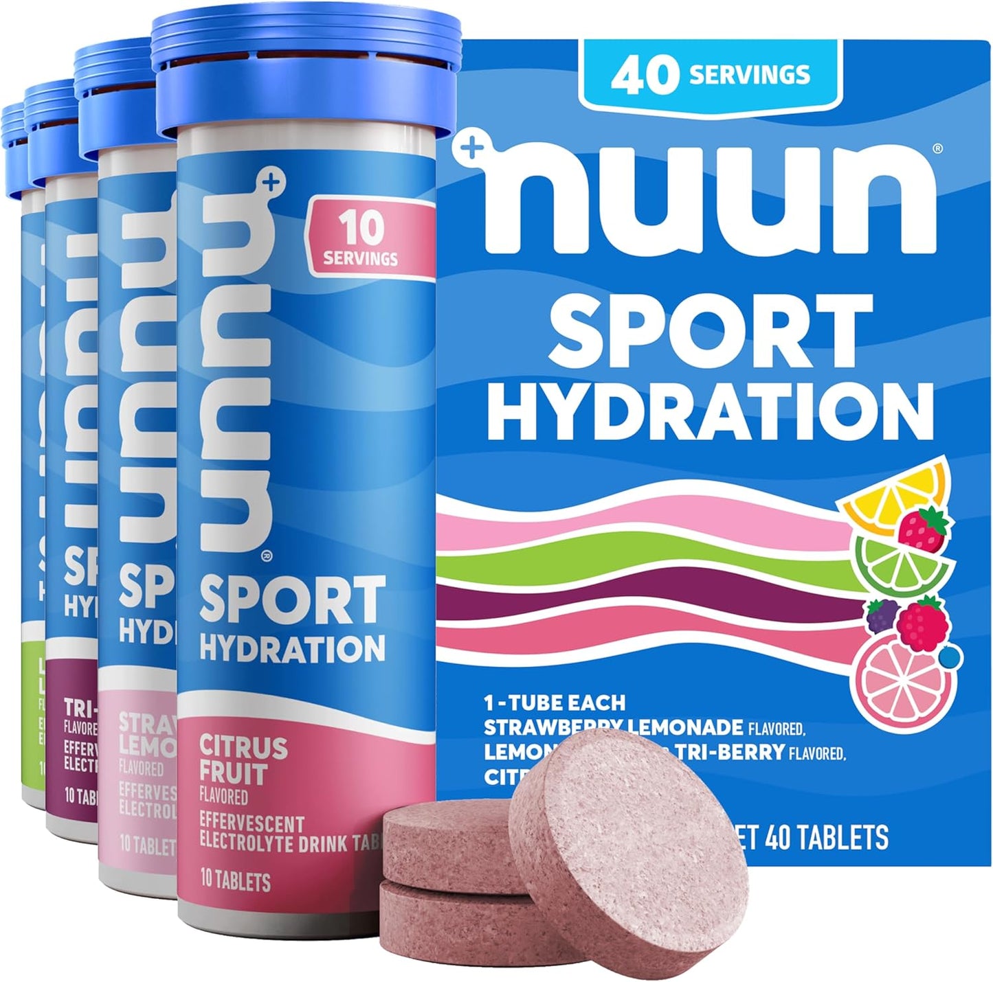 Nuun_Sport_Electrolyte_Tablets_with_Magnesium,_Calcium,_Potassium,_Chloride_&_Sodium,_Gluten_Free_&_Vegan,_Mixed_Flavor,_4_Pack_(40_Servings_Total)