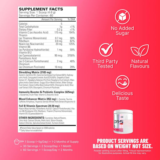 EHP_Labs_OxyShred_Pre_Workout_Powder_-_Preworkout_Powder_with_L_Glutamine_&_Acetyl_L_Carnitine,_Energy_Boost_Drink_-_Cosmic_Blast,_60_Servings