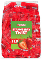 Strawberry Twists Bulk Candy – 1 LB Bag (Approx. 46 Pieces) – Classic Chewy Strawberry Flavored Licorice – Party Candy, Movie Night Treats, Gift Bags & Snacking