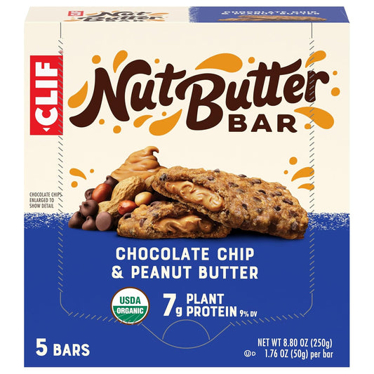 CLIF_Nut_Butter_Bar_-_Chocolate_Chip_&_Peanut_Butter_-_Filled_Energy_Bars_-_Non-GMO_-_USDA_Organic_-_Plant-Based_-_Low_Glycemic_-_1.76_oz._(5_Pack)