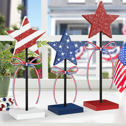 4th_of_July_Tiered_Tray_Decor_Wooden_Star_Set,_3_Pcs_Memorial_Day_Table_Decorations,_Rustic_Patriotic_Tabletop_Home_Decor,_Red_White_and_Blue_Decorations_for_Home_(Shiny)