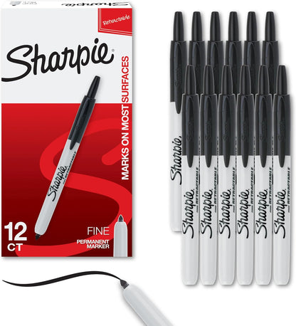 Sharpie_Retractable_Permanent_Markers,_Fine_Tip,_Black,_12_Count_-_Desk,_Classroom,_Office_Supplies