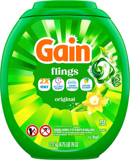 Gain_Flings_Liquid_Washing_Detergent_Pods,_Now_with_Odor_Defense_+_Color_Guard,_Original_Scent,_4-In-1_Liquid_Laundry_Detergent_Pacs,_Clean_&_Fresh,_112_Count_(Packaging_May_Vary)