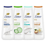 Dove Body Wash Deep Moisture, Sensitive Skin, Cucumber and Green Tea, and Shea Butter & Vanilla Collection  Skin Cleanser with 24hr Renewing MicroMoisture 20 oz