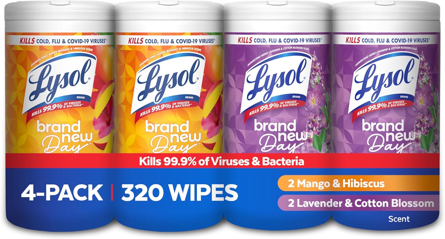 Lysol_Disinfecting_Wipes_Bundle,_Home_Apartment_Dorm_Room_Essentials_and_Cleaning_Supplies,_All_Purpose_Cleaner,_Multi-surface_Cleaning_&_Sanitizing_Wipes,_Lavender_&_Mango_Scents,_80_Count_(4pk)