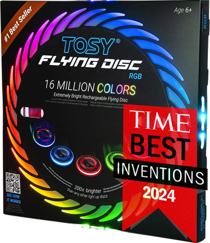 TOSY_Flying_Disc_-_108_RGB_Multicolor_or_36_Monocolor_LEDs,_Super_Bright,_Smart_Modes,_Easter_Basket_Stuffers_Gift,_Camping_Toy_for_Kid/Teen/Adult,_Auto_Light_Up,_Rechargeable,_Waterproof,_175g