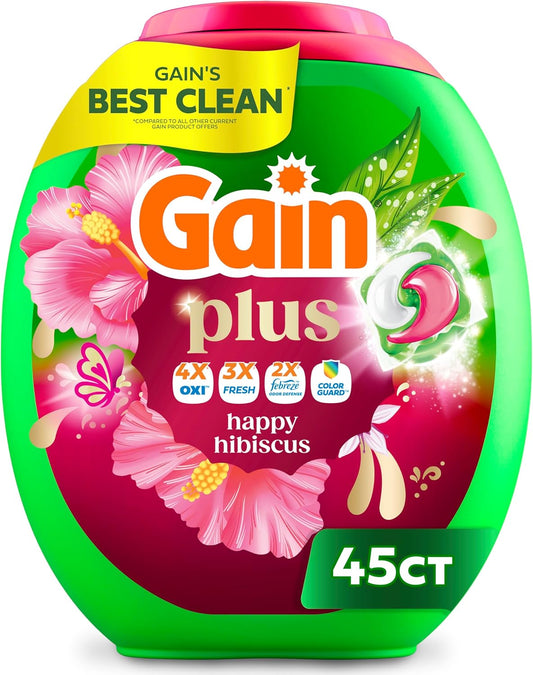 Gain_Plus_Flings_Liquid_Washing_Detergent_Pods,_Gain's_Best_Clean,_All-In-One,_Happy_Hibiscus_Scent_Laundry_Pacs,_45_Count_(Packaging_May_Vary)