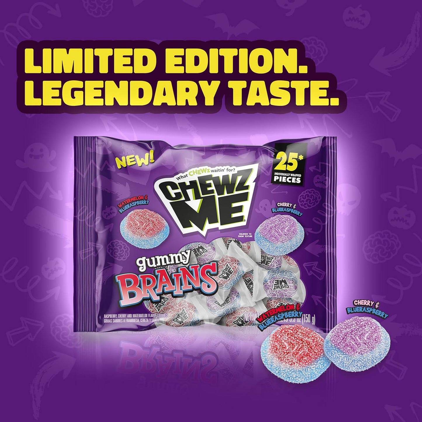 ChewzMe_Gummy_Brains,_Gummy_Candy_Halloween_Party_Favors,_25_Count_(Pack_of_1)