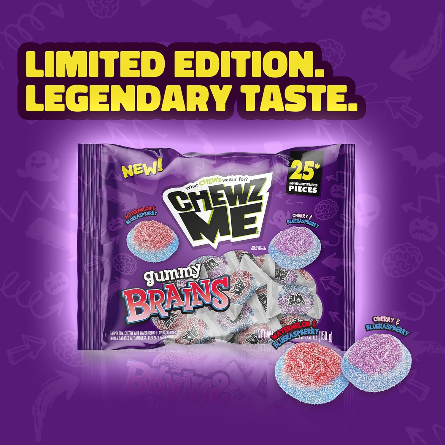 ChewzMe_Gummy_Brains,_Gummy_Candy_Halloween_Party_Favors,_25_Count_(Pack_of_1)