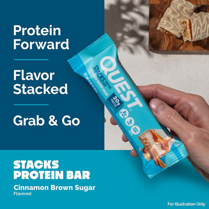 Quest_Nutrition_Stacks_Protein_Bars,_Cinnamon_Brown_Sugar,_20g_Protein,_2g_Net_Carbs,_1g_Sugar,_High_Fiber,_Low_Sugar,_Gluten_Free,_12_Count