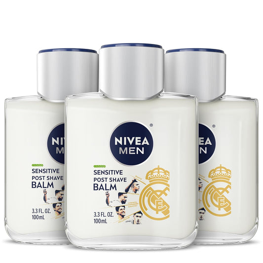 NIVEA_MEN_Real_Madrid_Limited_Edition_Design_Sensitive_Post_Shave_Balm,_with_VitaminPro_Complex,_Alcohol_Free_After_Shave_Balm_for_Men,_3.3_Fl_Oz_Bottle,_Pack_of_3