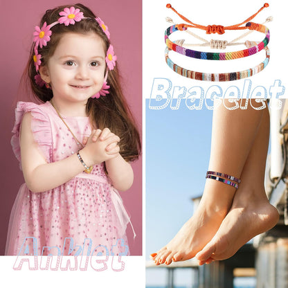 24_Pcs_Boho_Surfer_Bracelet_Anklet_Adjustable_Beaded_Anklets_Handmade_Braided_Bracelet_Colorful_Anklet_Summer_String_Rope_Ankle_Bracelets_Waterproof_Surfer_Beach_Bracelet_Boho_Jewelry_for_Women_Men