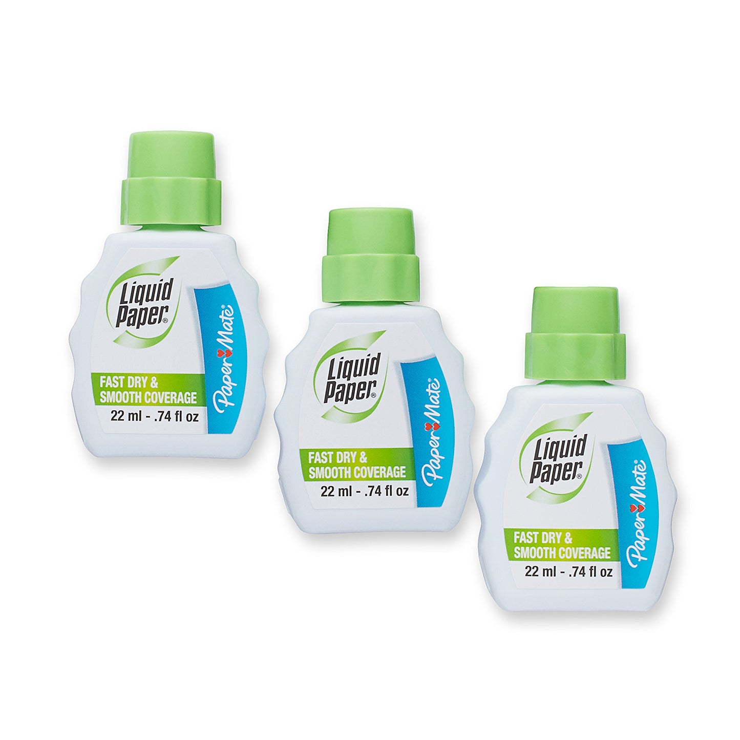 Paper Mate Liquid Paper Fast Dry Correction Fluid 22 ml 3 Count