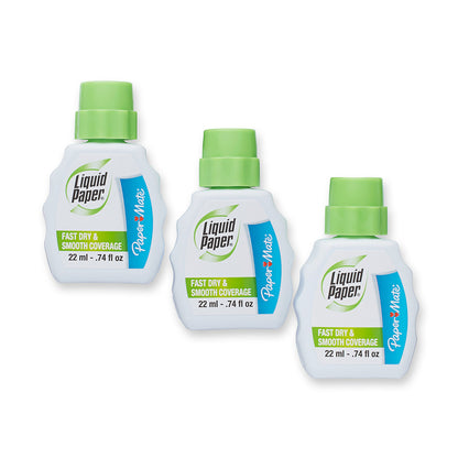 Paper Mate Liquid Paper Fast Dry Correction Fluid 22 ml 3 Count