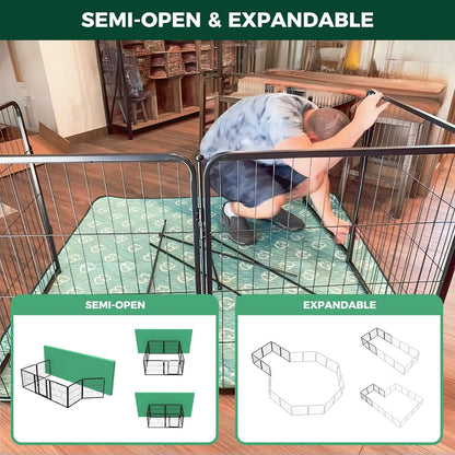 FXW_Homeplus_Unleashed_Indoor_Dog_Playpen_-_Stress-Free_and_Safe_Play,_Heavy_Duty_24_Inch_6_Panels_Dog_Pen_for_Puppy_and_Small_Dogs,_Black│Patented