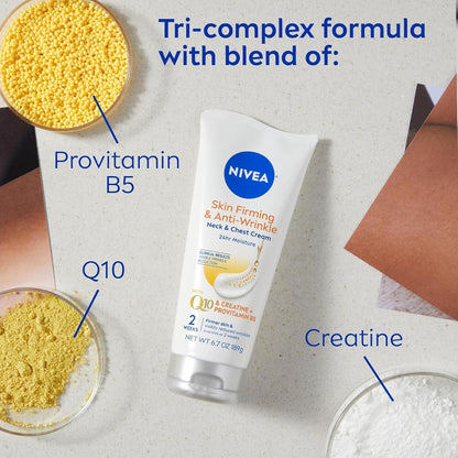 NIVEA_Skin_Firming_&_Anti_Wrinkle_Neck_&_Chest_Cream_with_Coenzyme_Q10,_Creatine_and_Provitamin_B5,_Skin_Firming_Cream_Reduces_the_Look_of_Fine_Lines_and_Wrinkles,_6.7_Oz_Tube