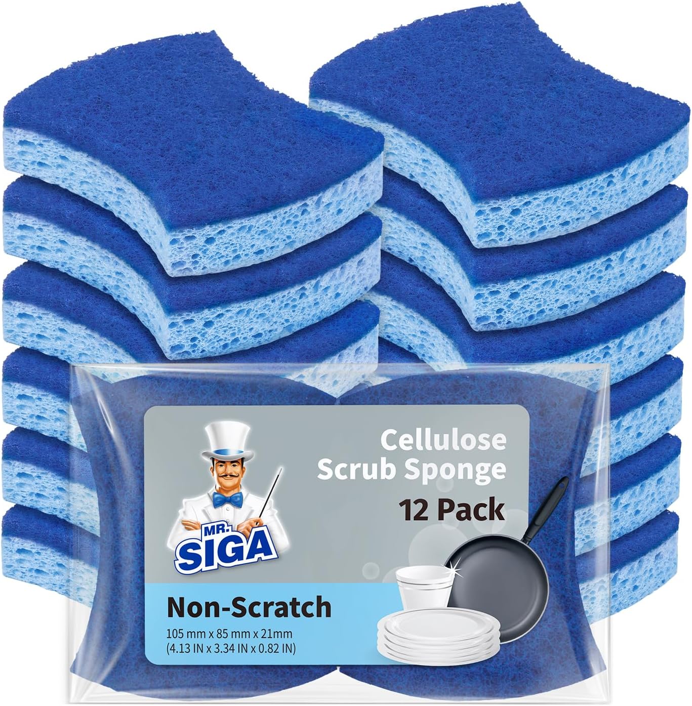 MR.SIGA_Non-Scratch_Cellulose_Scrub_Sponge,_Dual-Sided_Dishwashing_Sponge_for_Kitchen,_12_Pack