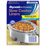 Reynolds Kitchens Bulk Slow Cooker Liners, Fits 3-8 Quart Round and Oval Slow Cookers, Regular Size, BPA-Free Nylon Blend Construction, Heat-Resistant Up to 400F, Prevents Stuck on Food