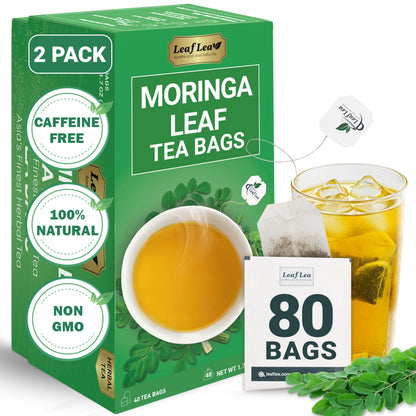 Moringa Leaf Tea - 80 Tea Bags (Pack of 2)