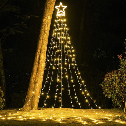 DANLI_Christmas_Star_String_Lights_Outdoor,_320_LED_With_Timer_[8_Mode/IP44_Waterproof]_Decoration_Fairy_Indoor,_9x12FT_Topper_for_Xmas_New_Year_Wedding_Patio_Yard