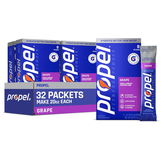 Propel_Electrolyte_Powder_Drink_Mix,_Grape,_(32_Servings),_Zero_Sugar,_Enhanced_Water_Beverage,_Gatorade_Electrolytes,_Vitamins,_No_Added_Colors,_No_Artificial_Flavors,_Hydration