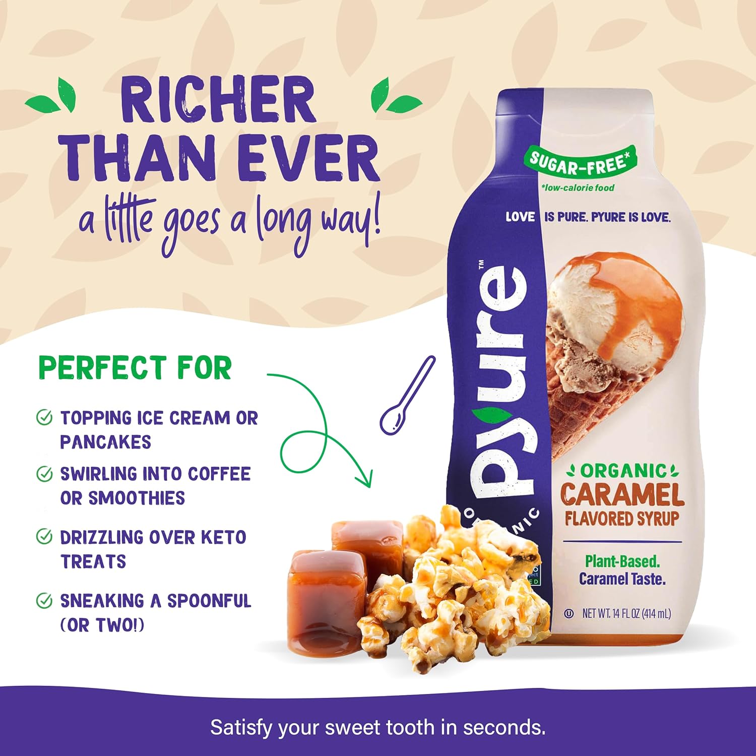 Pyure_Organic_Caramel_Dessert_Syrup_|_Sugar-Free_Caramel_Topping_for_Keto_Ice_Cream,_Pancakes,_Low_Carb_Sweets_|_1g_Net_Carb,_Gluten-Free,_Vegan,_Non-GMO,_Plant-Based,_Diabetic_Friendly_|_14_oz