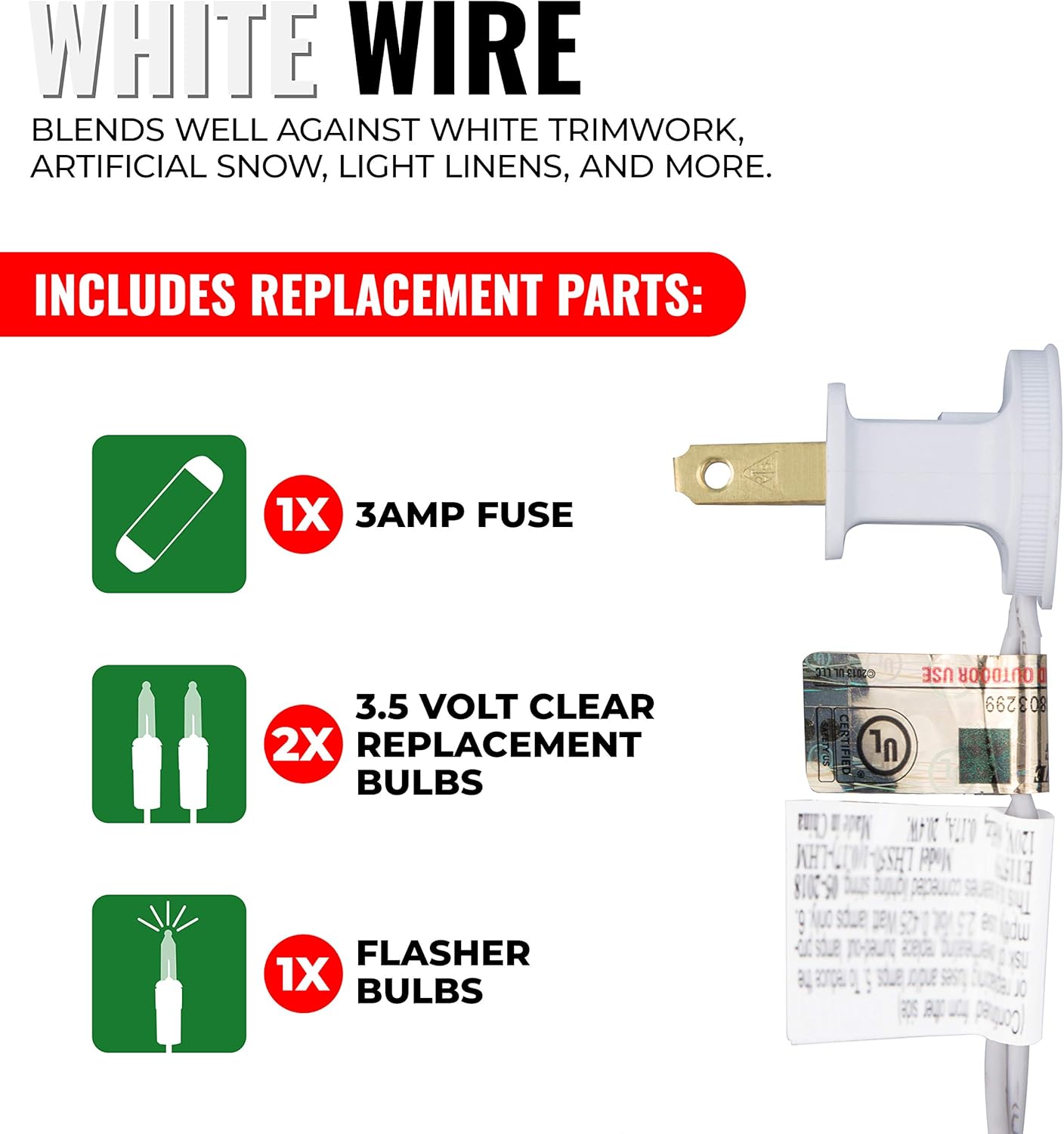 612_Vermont_Clear_35_Count_Christmas_String_Lights_on_White_Wire_Cord,_UL_Approved_for_Indoor_Use_Only,_Total_Length_7.5_Foot,_Lighted_Length_6.1_Foot