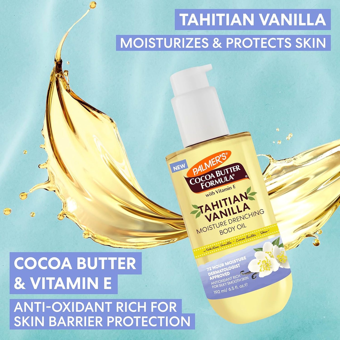 Palmer's_Cocoa_Butter_Formula_Body_Oil,_Moisture_Drenching_Tahitian_Vanilla,_6.5_Oz,_72Hr_Hydration_with_Shea_Butter_&_Vitamin_E_for_Softer_Skin,_Protects_&_Soothes_Dryness,_Dermatologist_Approved