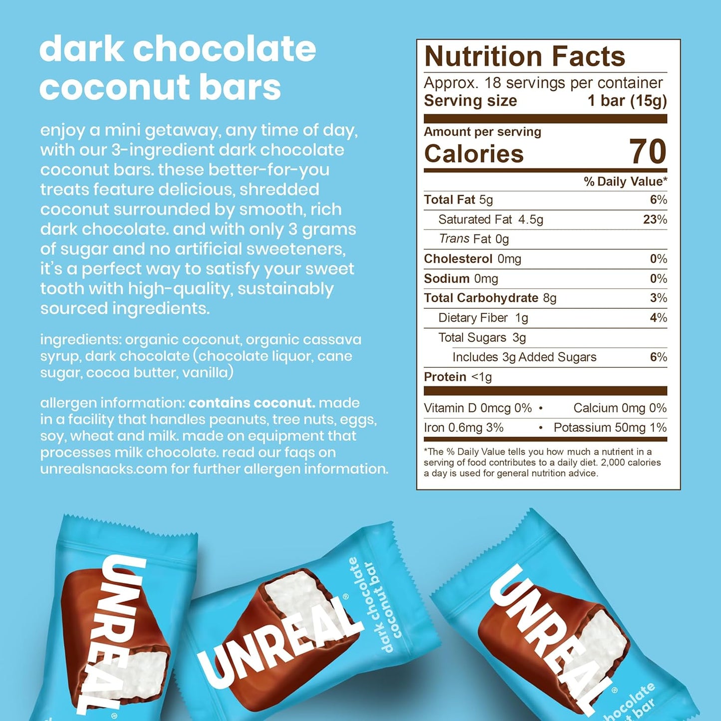UNREAL_Dark_Chocolate_Coconut_Bars_(Value_Size_Bag)_|_Vegan,_3g_Sugar,_&_3_Simple_Ingredients_|_Non-GMO,_Gluten_Free,_&_Fair_Trade_|_9.5oz