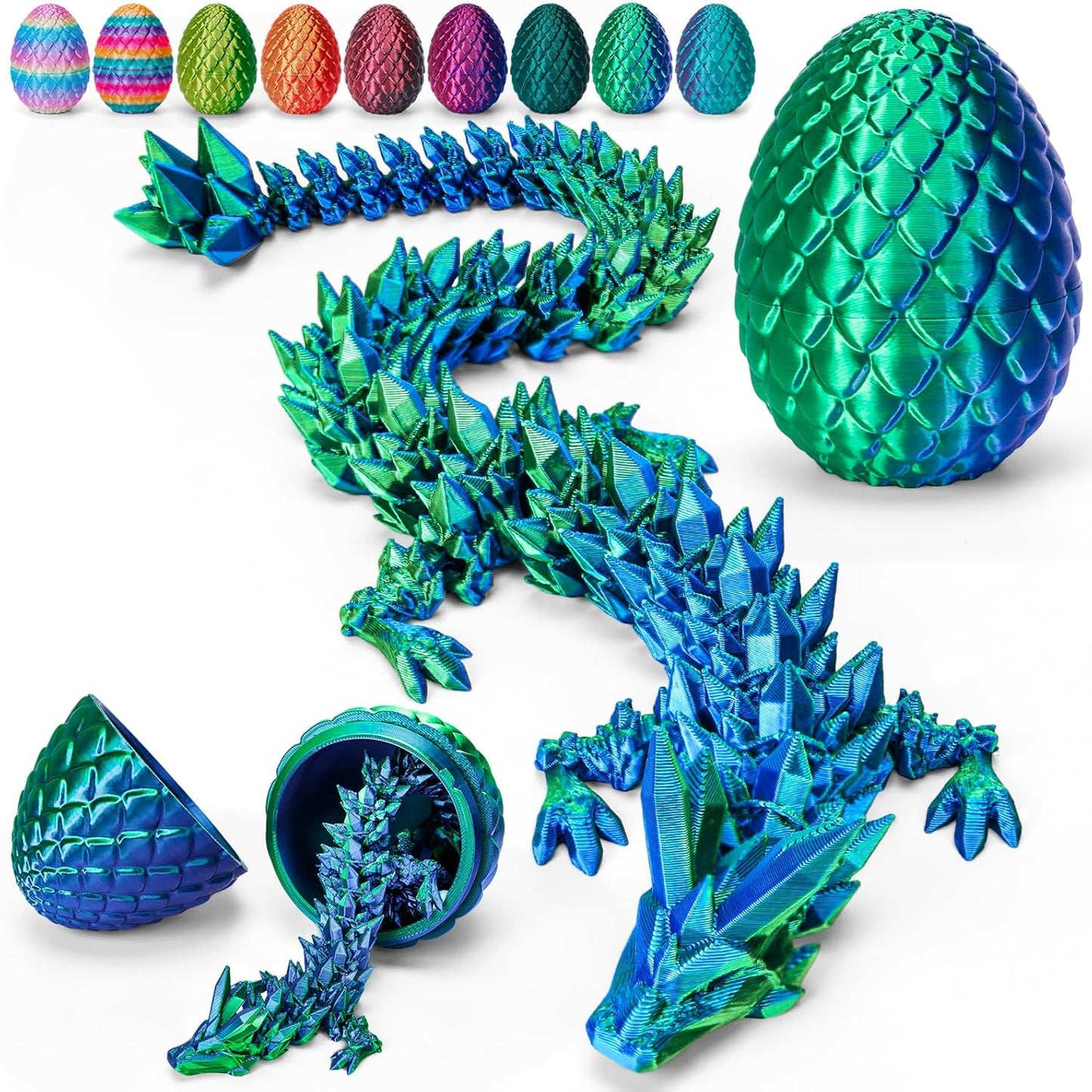 TBOLINE_12"_3D_Printed_Dragon_Egg,_Easter_Basket_Stuffers_for_Kids,_Large_Prefilled_Easter_Eggs,_Stuffed_Egg_Hunt_Fillers_with_Easter_Toys,_3D_Printer_Animals_Fidget_Toys_for_Boys_Teen_5-7_4-6_8-12