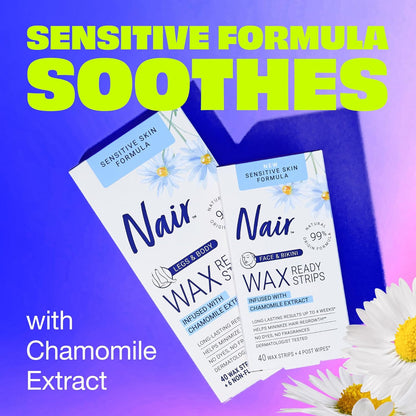 Nair_Sensitive_Hair_Remover_Mess-Free_Wax_Ready_Strips,_Legs_and_Body_Easy_Hair_Removal_Wax_Strips_for_Sensitive_Skin,_Chamomile_Extract,_Dermatologist_Tested,_Plus_6_Post_Wipes,_40_Count