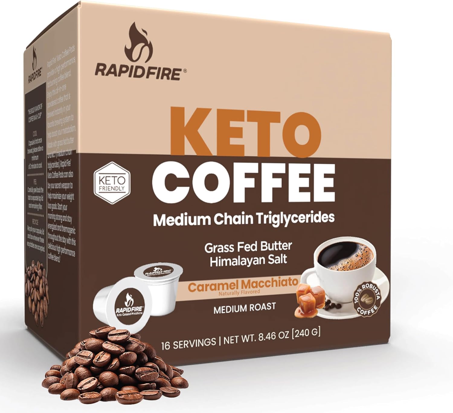 Rapidfire_Caramel_Macchiato_Ketogenic_High_Performance_Keto_Coffee_Pods,_Supports_Energy_&_Metabolism,_Weight_Management,_Single_Serve_K_Cup,_Brown,_16_Count