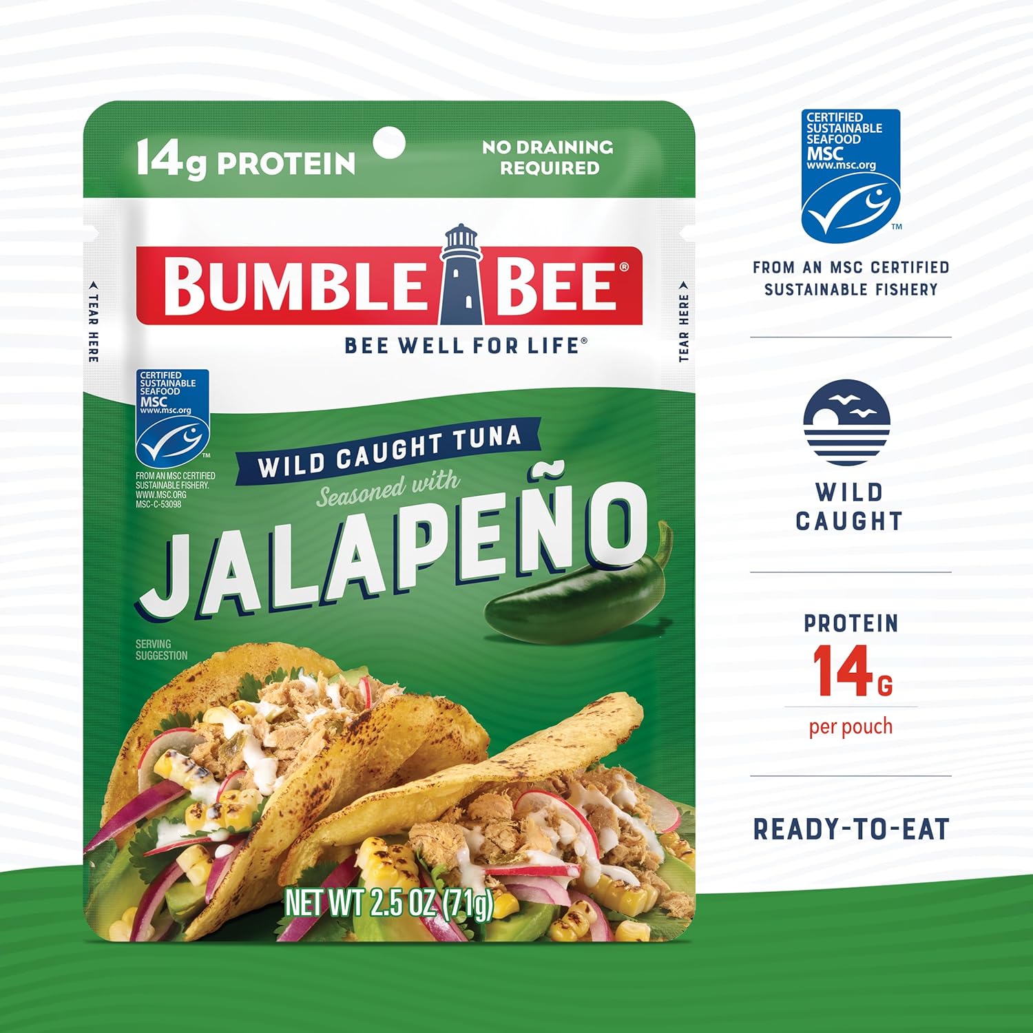 Bumble_Bee_Jalapeno_Seasoned_Tuna_Pouch_-_Wild_Caught_and_Ready_to_Eat_for_Snack,_Salad,_Korean_Tuna_Bowl_-_14g_Protein_per_Serving_-_PERFECT,_PORTABLE,_GOODNESS_-_2.5_oz_Packet_(Pack_of_1)