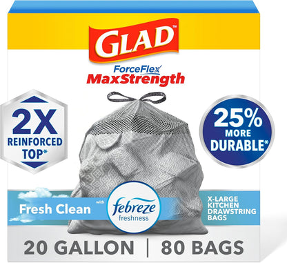Glad_ForceFlex_MaxStrength_XL_Kitchen_Trash_Bags,_20_Gal,_Fresh_Clean,_80_Ct_(Package_May_Vary)