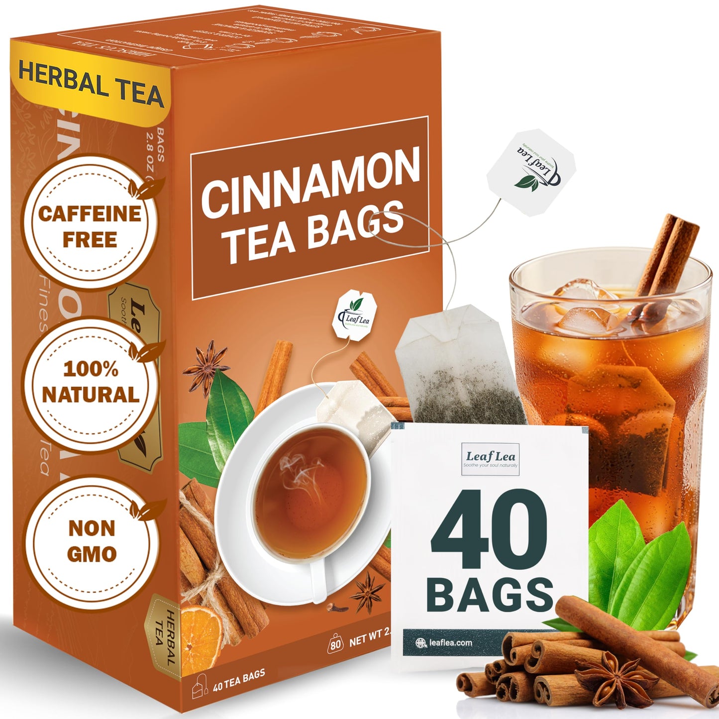 Cinnamon Tea - 40 Tea Bags (Pack of 1)