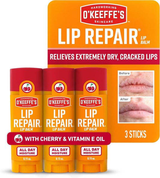 O'Keeffe's_Lip_Repair_Lip_Balm_with_Cherry_&_Vitamin_E_Oil_-_Stick_(3_Pack)_-_Moisturizer_for_Extremely_Cracked,_Dry_Lips
