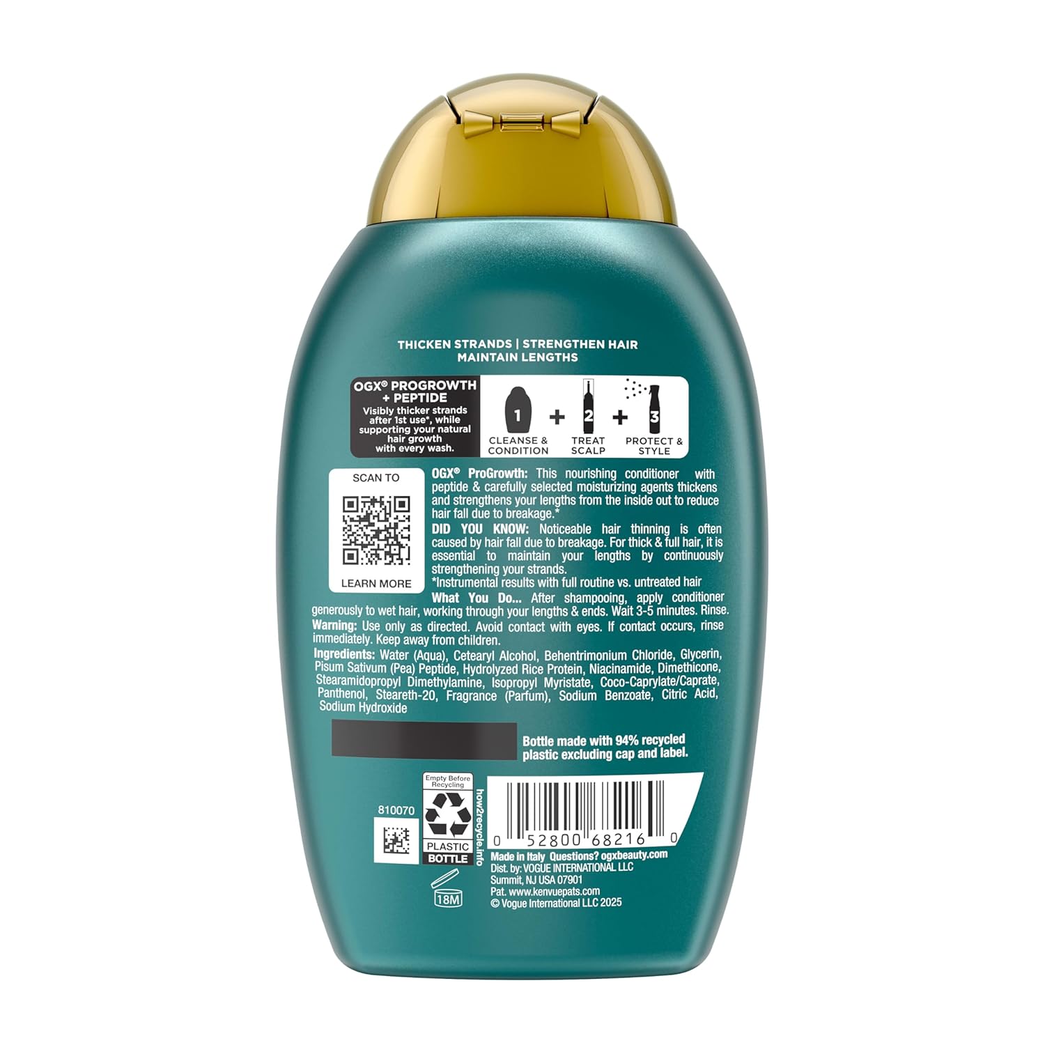 OGX_ProGrowth_+_Peptide_Conditioner,_Thickening_Conditioner_Moisturizes,_Reinforces_and_Strengthens_Hair_to_Reduce_Hair_Fall_Due_to_Breakage*,_13_fl._oz