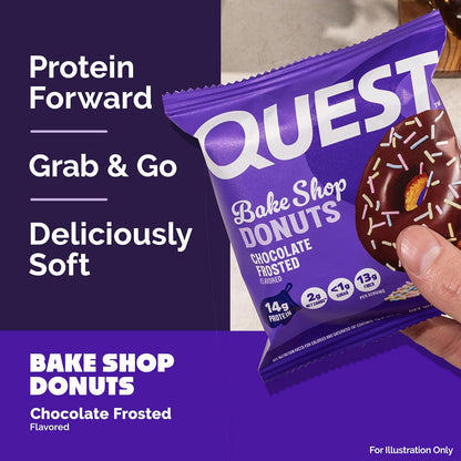 Quest_Nutrition_Bake_Shop,_Chocolate_Frosted_Donuts,_14g_Protein,_Less_than_1g_Sugar,_Protein_Snack,_Low_Sugar,_9_Count