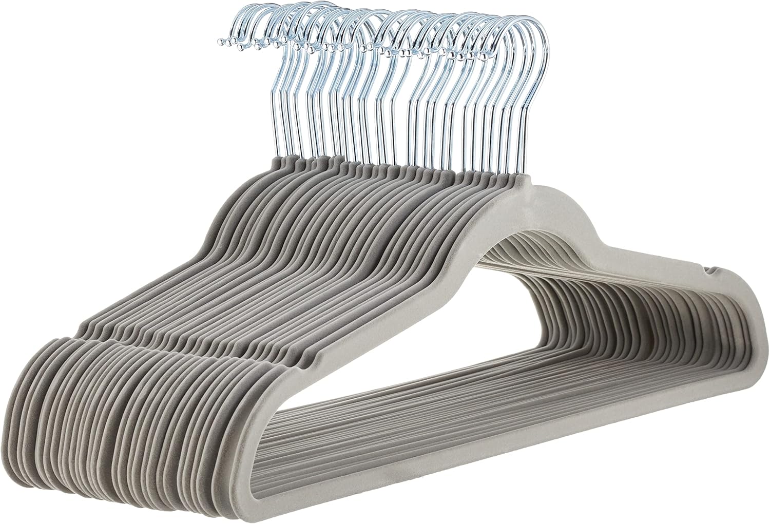 Amazon_Basics_Slim_Velvet_Non-Slip_Space_Saving_Suit_Clothes_Hangers,_Sturdy_Metal,_Gray/Silver,_30-Pack