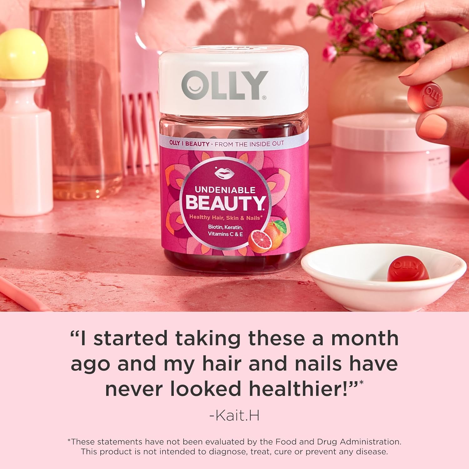 OLLY_Undeniable_Beauty_Gummy,_For_Hair,_Skin,_Nails,_Biotin,_Vitamin_C,_Keratin,_Chewable_Supplement,_Grapefruit,_30_Day_Supply_-_60_Count