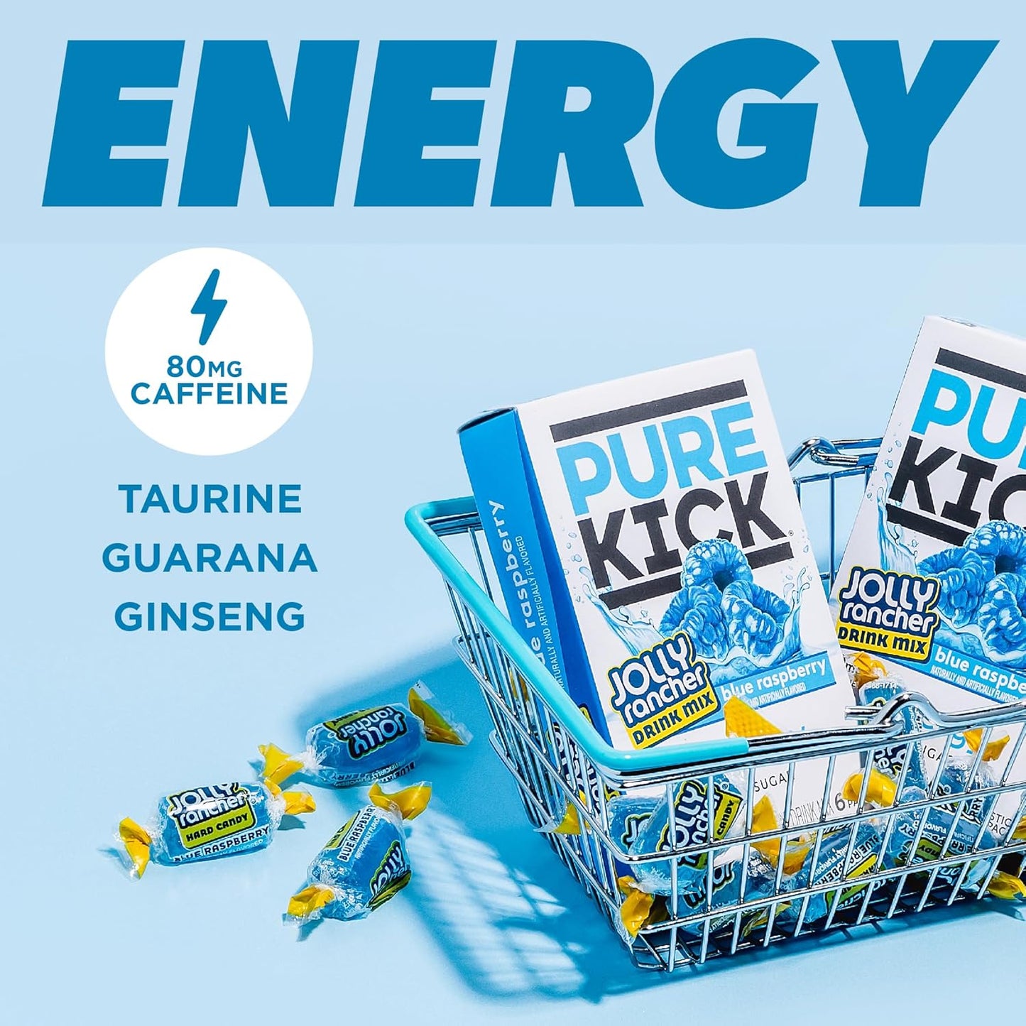 PURE_KICK_Energy_Singles_To_Go_Drink_Mix,_Jolly_Rancher_Blue_Raspberry,_Includes_12_Boxes_with_6_Packets_in_each_Box,_72_Total_Packets