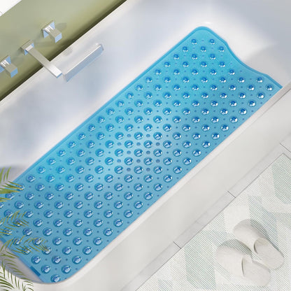 AmazerBath_Shower_Mat_Non_Slip_40_x_16_Inches,_Bathtub_Mat_Shower_Stall_Mats_with_Suction_Cups_and_Drain_Holes,_Non_Slip_Bath_Mat_for_Tub_for_Elderly_&_Kids,_Clear_Blue