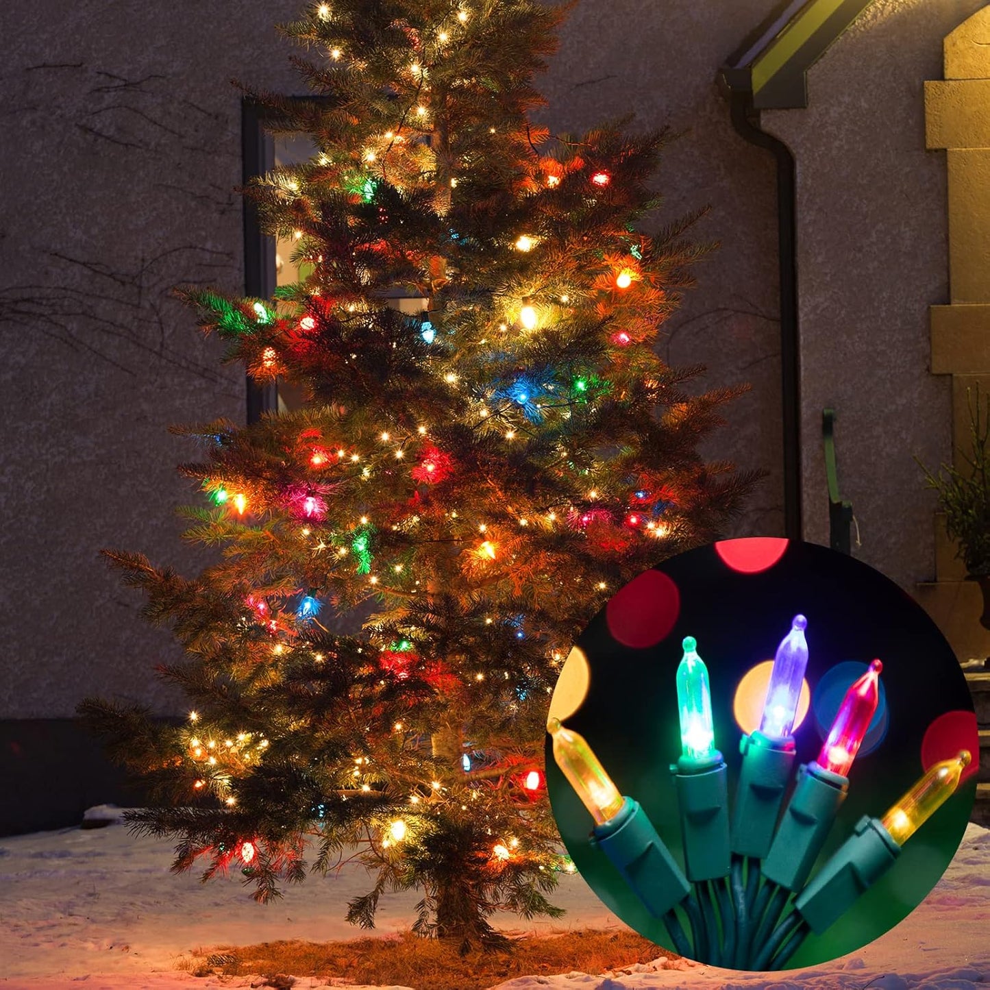 LAMPHOME_100_LED_Count_Multi_Christmas_Lights_-_21.6FT_LED_Mini_String,_Mini_led_Lights_for_Indoor_Outdoor_Home_Holiday_Party_Wedding_Independence_Day_Decoration