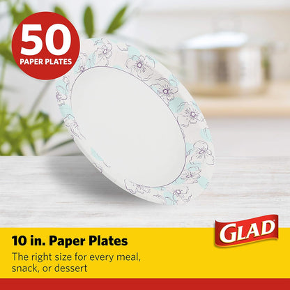 Glad_Round_Disposable_Paper_Plates,_Blue_Flower_Design,_Heavy_Duty_Soak_Proof_Cut_Resistant_Microwave_Safe_Plates_for_Meals,_Parties,_Picnics,_and_Events,_10_Inch,_50_Count