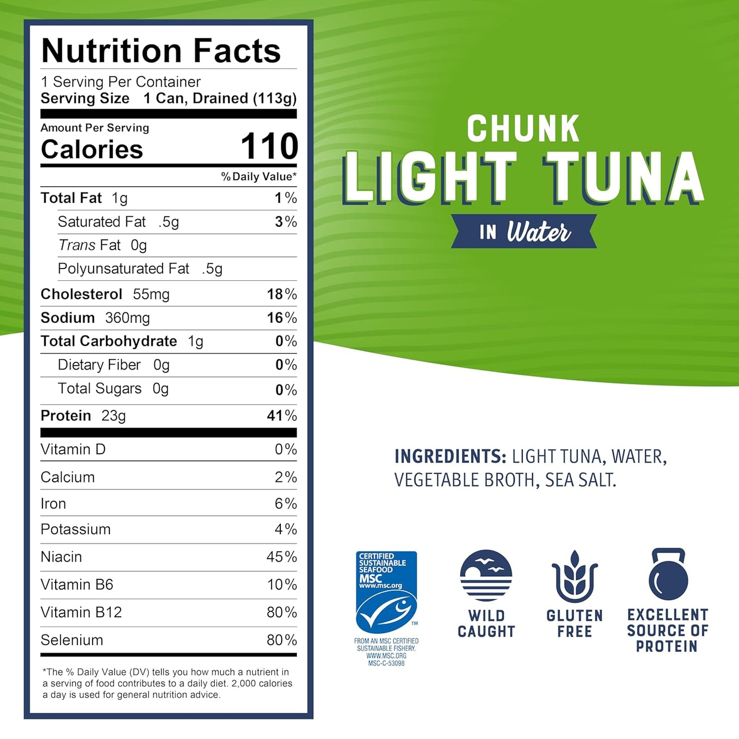 Bumble_Bee_Chunk_Light_Tuna_In_Water,_5_oz_Cans_(Pack_of_10)_-_Wild_Caught_Skipjack_Tuna_-_23g_Protein_Per_Serving_-_MSC_Certified_Sustainable_Seafood,_Non-GMO,_Gluten_Free,_Kosher