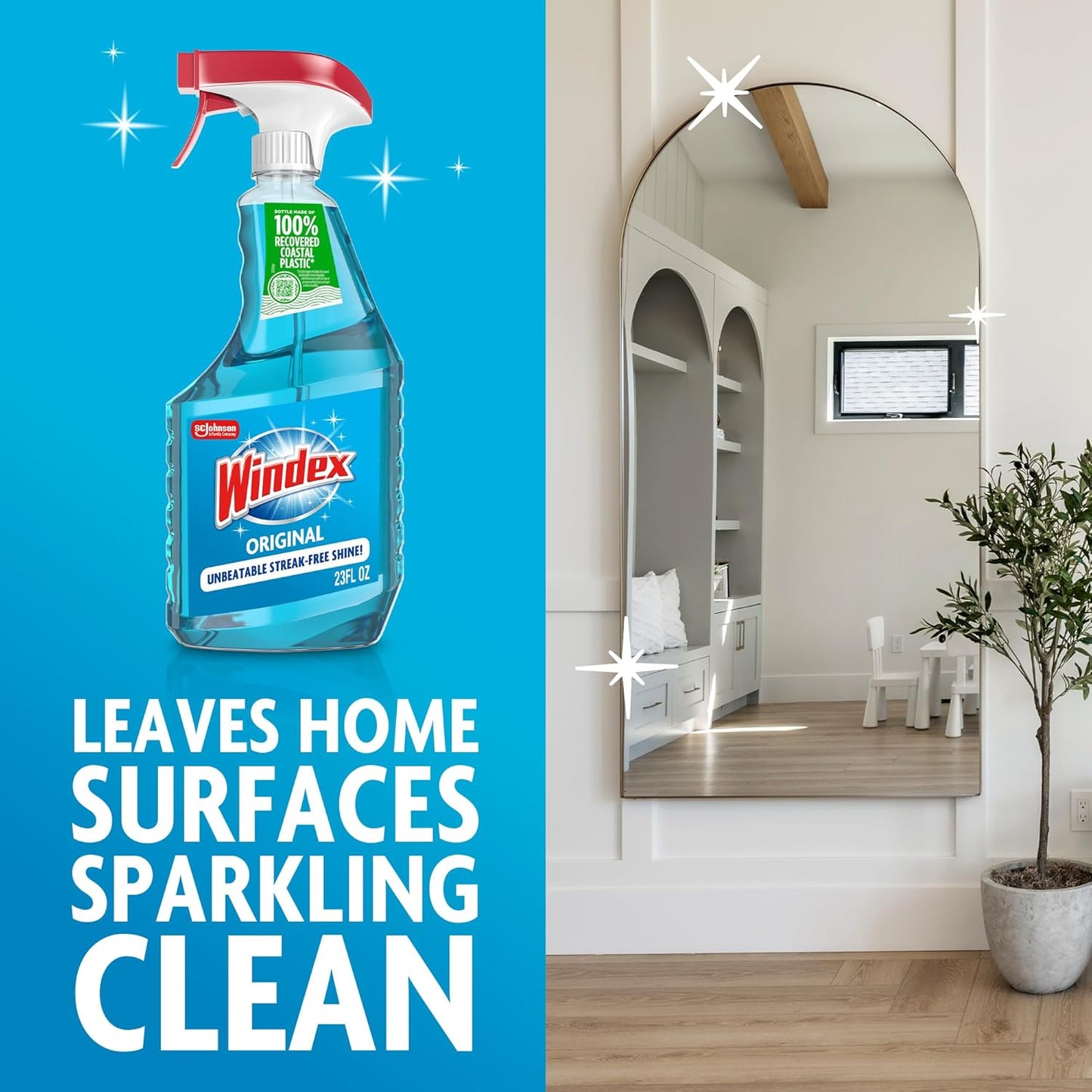 Windex_Glass_and_Window_Cleaner_Spray_Bottle,_Packaging_Designed_to_Prevent_Leakage_and_Breaking,_Surface_Cleaning_Spray,_Original_Blue_Scent,_23_Fl_Oz