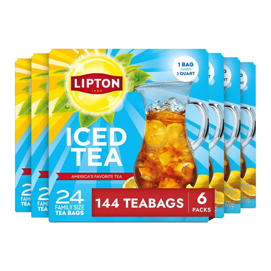Lipton_Unsweetened_Iced_Tea_Bags,_Family_Size_Zero_Calories,_144_Total_Tea_Bags_(24ct_-_Pack_of_6)